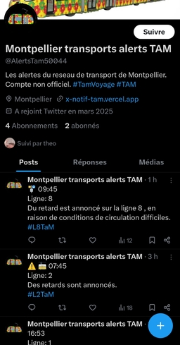 X notif TaM Alerts